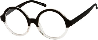 Angle of The Architect in Black/Clear, Women's and Men's Round Reading Glasses