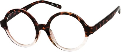 Angle of The Architect in Brown Tortoise/Clear, Women's and Men's Round Reading Glasses