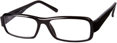 Angle of The Oxford in Black, Women's and Men's Rectangle Reading Glasses