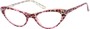 Angle of The Alexa in Pink Leopard, Women's Cat Eye Reading Glasses