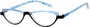 Angle of The Arista in Clear/Blue, Women's Cat Eye Reading Glasses