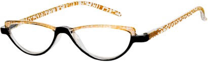Angle of The Arista in Clear/Brown, Women's Cat Eye Reading Glasses