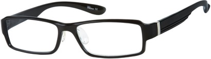 Angle of The Tribeca in Glossy Black, Women's and Men's Rectangle Reading Glasses