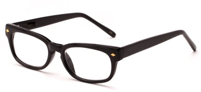 Angle of The Broome in Glossy Black, Women's and Men's Rectangle Reading Glasses