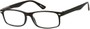 Angle of The Investor in Glossy Black, Women's and Men's Rectangle Reading Glasses