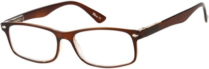 Angle of The Investor in Brown, Women's and Men's Rectangle Reading Glasses