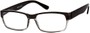 Angle of The Montgomery in Black/Grey, Women's and Men's Rectangle Reading Glasses