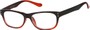 Angle of The Dodge in Black/Red, Women's and Men's Retro Square Reading Glasses