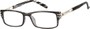 Angle of The Clancy in Black Stripes, Men's Rectangle Reading Glasses