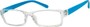 Angle of The Vegas in Clear/Neon Blue, Women's Rectangle Reading Glasses