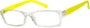 Angle of The Vegas in Clear/Neon Yellow, Women's Rectangle Reading Glasses