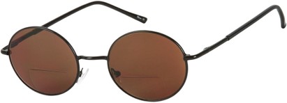 Angle of The Meridian Bifocal Reading Sunglasses in Black with Brown Lenses, Women's and Men's  