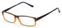 Angle of The Drew in Black/Orange, Women's and Men's Rectangle Reading Glasses