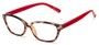 Angle of The Catherine in Brown Tortoise/Red, Women's Cat Eye Reading Glasses