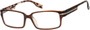 Angle of The General in Brown, Men's Square Reading Glasses