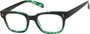 Angle of The Porter in Black/Green Marble, Women's and Men's Retro Square Reading Glasses