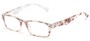 Angle of The Bethany in White Floral, Women's and Men's Retro Square Reading Glasses