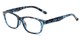 Angle of The Comet in Blue Tortoise, Women's and Men's Rectangle Reading Glasses