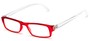 Angle of The Lisa in Red/Clear, Women's Rectangle Reading Glasses