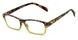 Angle of The Roman in Lime Green/Brown Tortoise, Women's and Men's Rectangle Reading Glasses