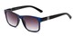 Angle of The Royal Reading Sunglasses in Matte Blue with Smoke, Women's and Men's Retro Square Reading Sunglasses