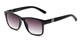 Angle of The Royal Reading Sunglasses in Glossy Black with Smoke, Women's and Men's Retro Square Reading Sunglasses