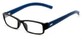 Angle of The Norfolk in Black/Blue, Women's and Men's Rectangle Reading Glasses