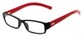 Angle of The Norfolk in Black/Red, Women's and Men's Rectangle Reading Glasses