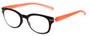 Angle of The Tangerine Flexible Reader in Black/Orange, Women's and Men's Oval Reading Glasses