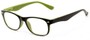 Angle of The Thatcher in Matte Black/Green, Women's and Men's Retro Square Reading Glasses