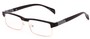 Angle of The Waldo in Matte Black/Gold, Women's and Men's Rectangle Reading Glasses