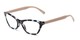 Angle of The Addy in Blue Tortoise/Tan, Women's Cat Eye Reading Glasses