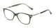 Angle of The Scranton in Green, Women's Cat Eye Reading Glasses