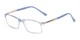 Angle of The Collector in Light Blue, Women's and Men's Rectangle Reading Glasses