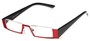 Angle of The Checker in Red/Black, Women's and Men's Rectangle Reading Glasses