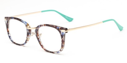 Angle of The River in Blue Tortoise/Teal, Women's and Men's Retro Square Reading Glasses