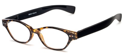 Angle of The Stratton in Tortoise/Black, Women's and Men's Oval Reading Glasses