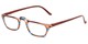 Angle of The Dolores in Brown/Blue Stripes with Brown, Women's Rectangle Reading Glasses