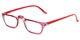 Angle of The Dolores in Pink/Blue Stripes with Red, Women's Rectangle Reading Glasses