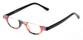 Angle of The Rita in Orange Stripe/Black, Women's Oval Reading Glasses