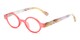 Angle of The Knitter in Pink, Women's Round Reading Glasses