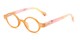 Angle of The Knitter in Orange, Women's Round Reading Glasses