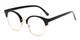 Angle of The Eclair in Black, Women's Browline Reading Glasses