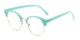 Angle of The Eclair in Blue, Women's Browline Reading Glasses