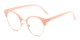 Angle of The Eclair in Pink, Women's Browline Reading Glasses
