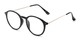 Angle of The Maloy in Black, Women's and Men's Round Reading Glasses