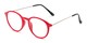 Angle of The Maloy in Red, Women's and Men's Round Reading Glasses