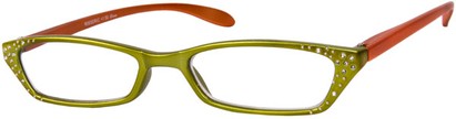 Angle of The Carlie in Green/Orange Frame with Green Case, Women's and Men's  