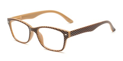 Angle of The Stitch in Brown, Women's Rectangle Reading Glasses