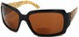 Angle of The Chandra Bifocal Reading Sunglasses in Black Cheetah with Amber Lenses, Women's and Men's  